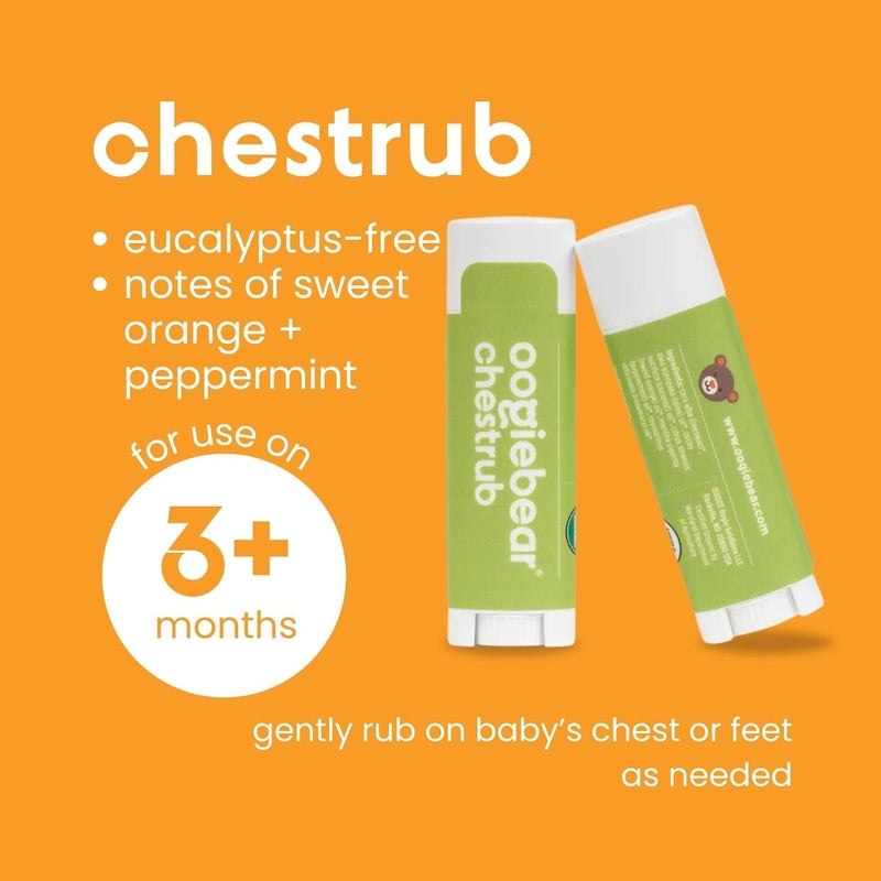 oogiebear Organic Nourishing Nose to Toe & Breathing Rub Balms - Naturally Soothing, Gentle Moisturizer, On-The-Go Size with Travel Pouch - 0.5 oz, Safe for Infants, Doctor Made - Image 4